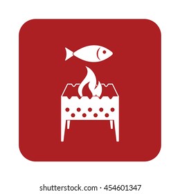 Grilled fish icon. Vector illustration