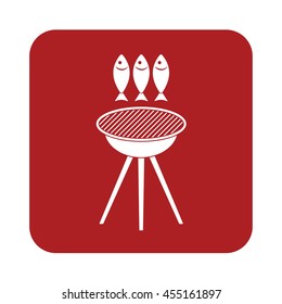 Grilled fish icon. Vector illustration