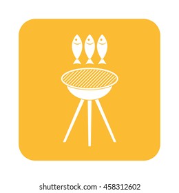 Grilled fish icon. Vector illustration

