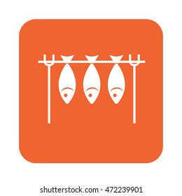 Grilled fish icon. Vector illustration