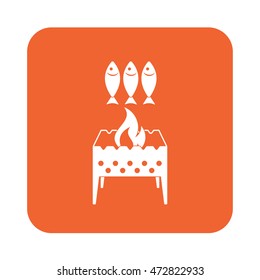 Grilled fish icon. Vector illustration