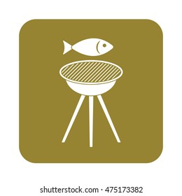 Grilled fish icon. Vector illustration