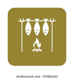 Grilled fish icon. Vector illustration