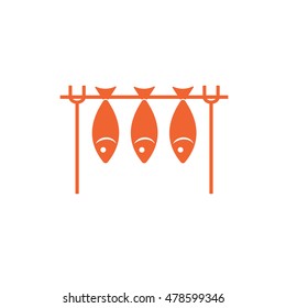 Grilled fish icon. Vector illustration