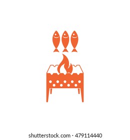 Grilled fish icon. Vector illustration