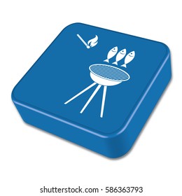 Grilled fish icon. Vector illustration