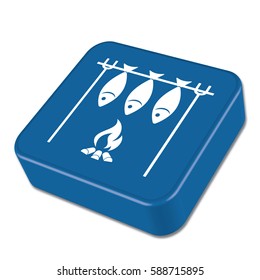 Grilled fish icon. Vector illustration