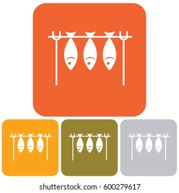 Grilled fish icon. Vector illustration