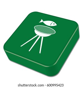 Grilled fish icon. Vector illustration