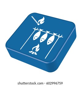 Grilled fish icon. Vector illustration

