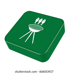 Grilled fish icon. Vector illustration

