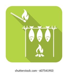 Grilled fish icon. Vector illustration