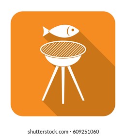 Grilled fish icon. Vector illustration