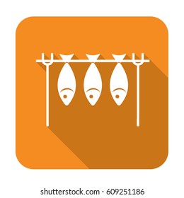 Grilled fish icon. Vector illustration