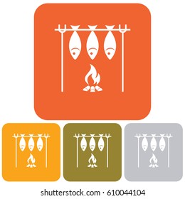 Grilled fish icon. Vector illustration