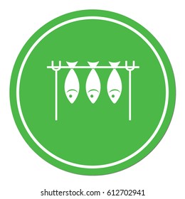 Grilled fish icon. Vector illustration