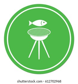 Grilled fish icon. Vector illustration