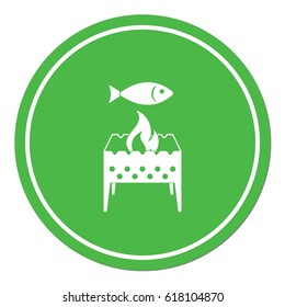 Grilled fish icon. Vector illustration