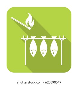 Grilled fish icon. Vector illustration

