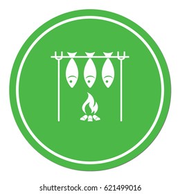 Grilled fish icon. Vector illustration 