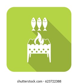 Grilled fish icon. Vector illustration