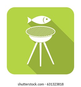 Grilled fish icon. Vector illustration