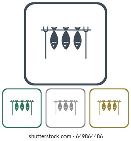 Grilled fish icon. Vector illustration
