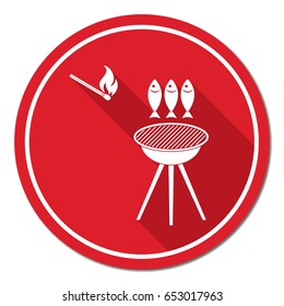Grilled fish icon. Vector illustration
