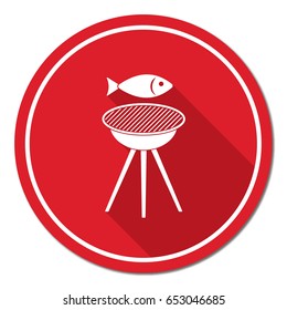 Grilled fish icon. Vector illustration