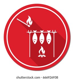 Grilled fish icon. Vector illustration