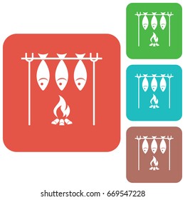 Grilled fish icon. Vector illustration

