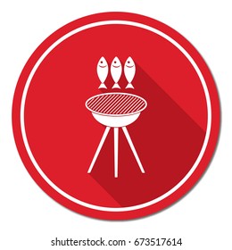 Grilled fish icon. Vector illustration