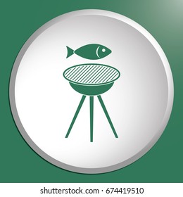 Grilled fish icon. Vector illustration