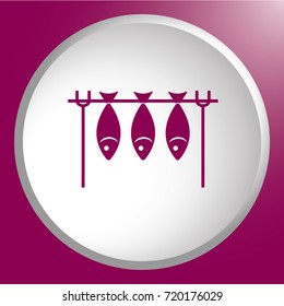 Grilled fish icon. Vector illustration