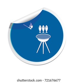 Grilled fish icon. Vector illustration