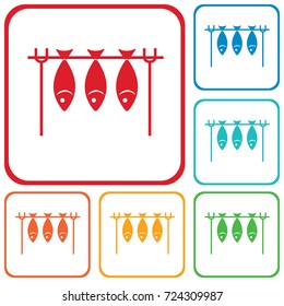 Grilled fish icon. Vector illustration