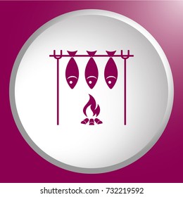 Grilled fish icon. Vector illustration


