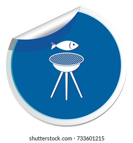 Grilled fish icon. Vector illustration
