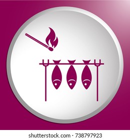 Grilled fish icon. Vector illustration