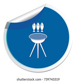 Grilled fish icon. Vector illustration