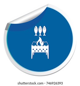 Grilled fish icon. Vector illustration