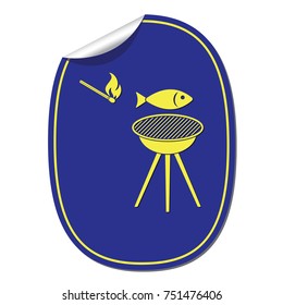 Grilled fish icon. Vector illustration