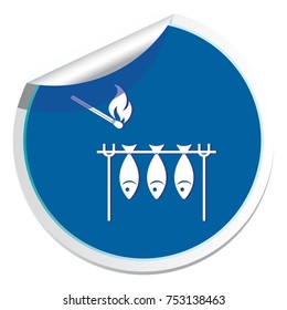 Grilled fish icon. Vector illustration