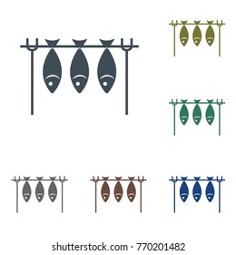 Grilled fish icon. Vector illustration

