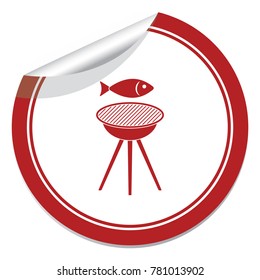 Grilled fish icon. Vector illustration