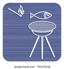 Grilled fish icon. Vector illustration