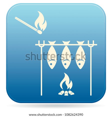Grilled fish icon. Vector illustration