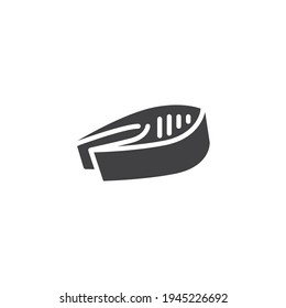 Grilled fish steak vector icon. filled flat sign for mobile concept and web design. BBQ fish glyph icon. Sea food symbol, logo illustration. Vector graphics