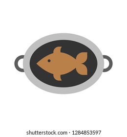 Grilled fish vector, Barbecue related flat design icon