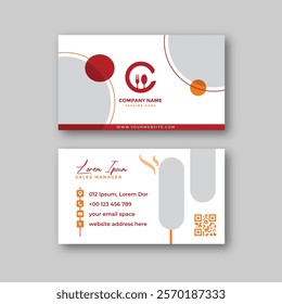 Grilled food business card design template